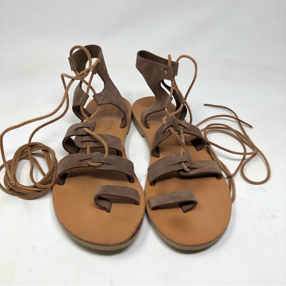 Nikos Women’s Leather Gladiator Sandals Size 40